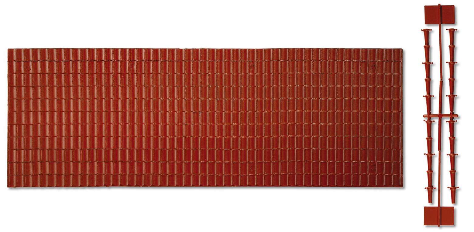 Tiled roof and ridge tile
