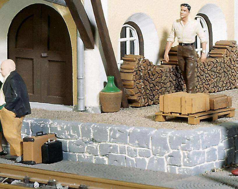 Crates and pieces of luggage