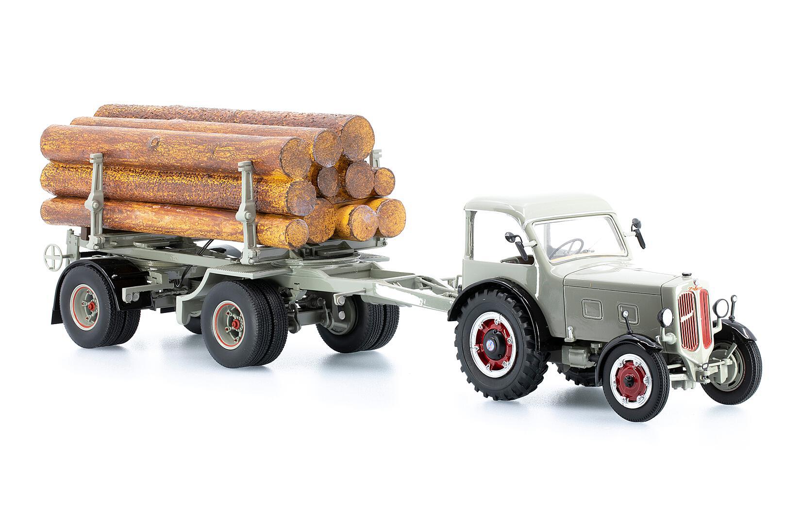 1/32 Hürlimann Industrietraktor D-500 Set mit Anhänger, Traktoren, ACE, Marken