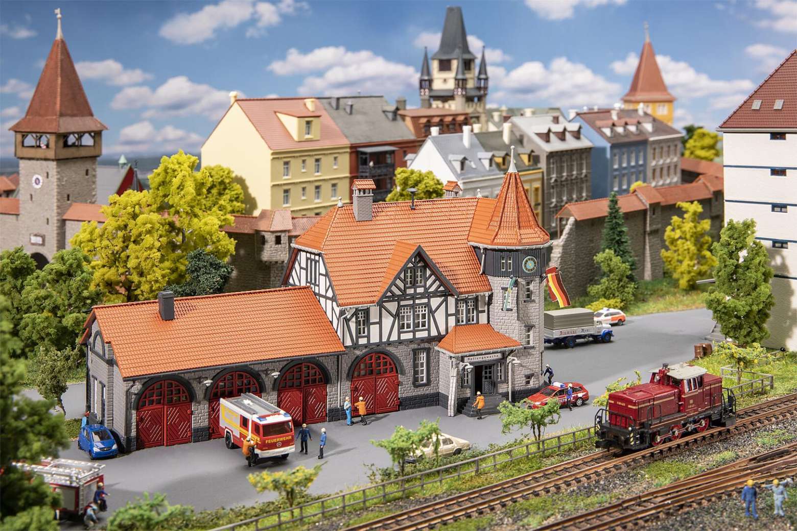 Town hall with fire station