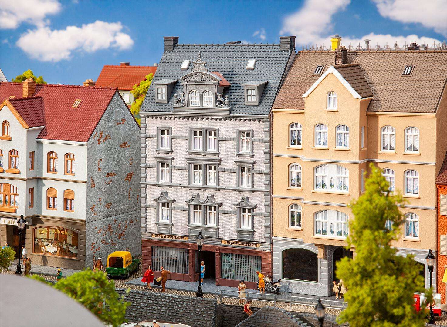 Town house with repair shop