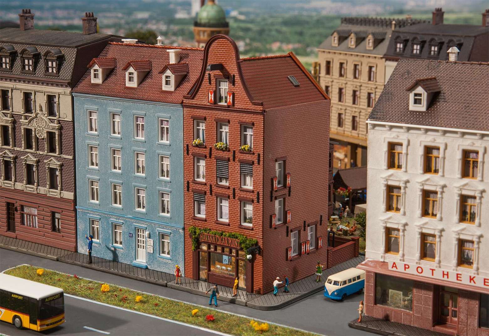Old town house with cigar shop