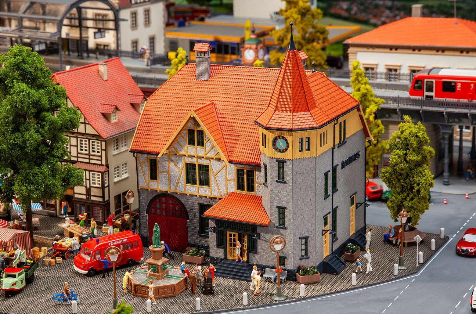 Town hall with fire brigade garage