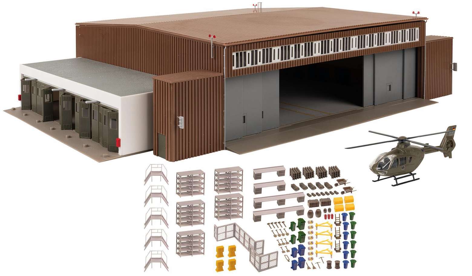 Hangar with helicopter thumbnail 2