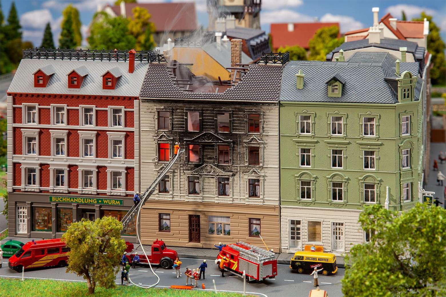Dwelling house in fire