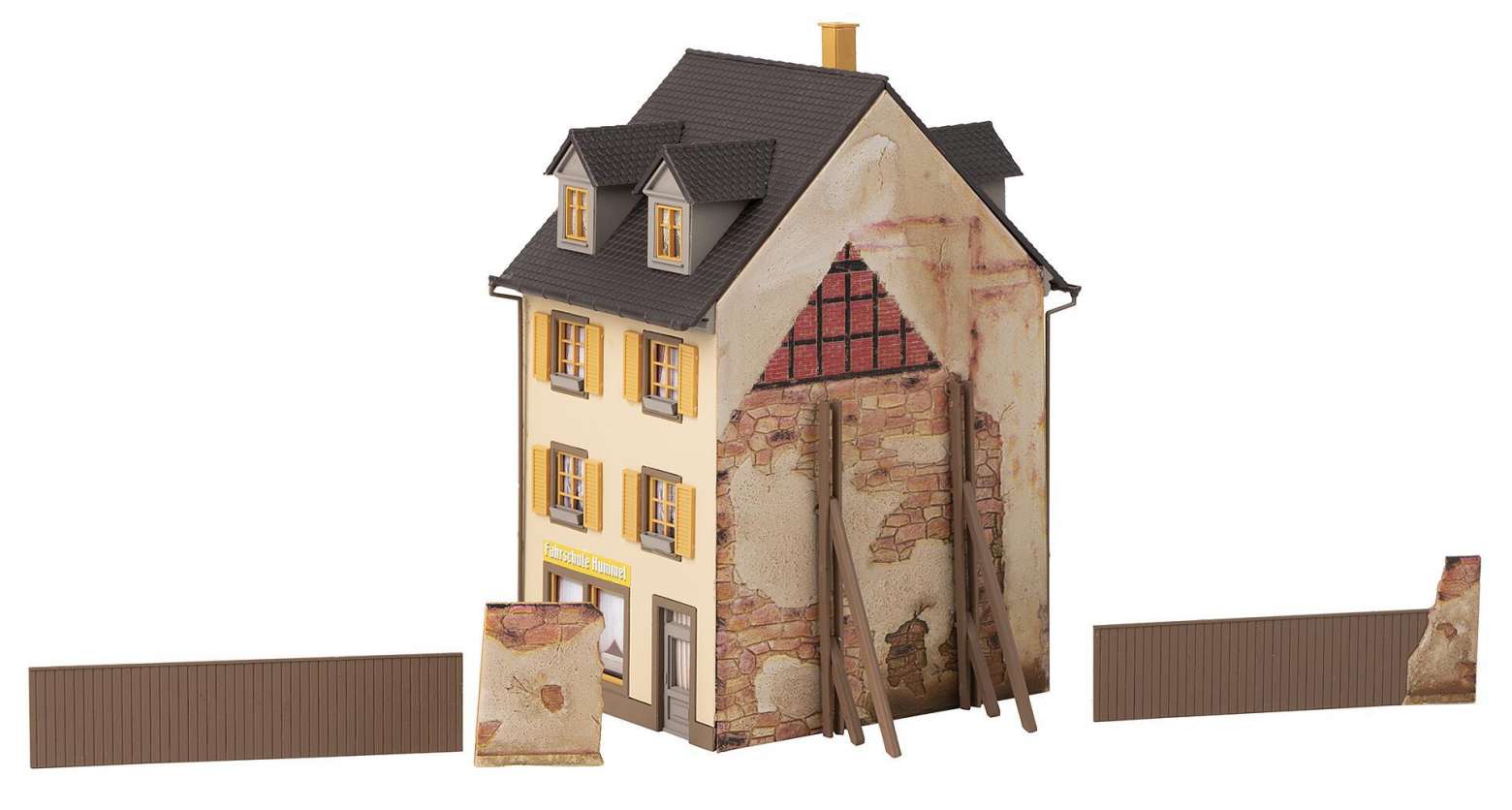 Old-Town houses with wooden fence thumbnail 2