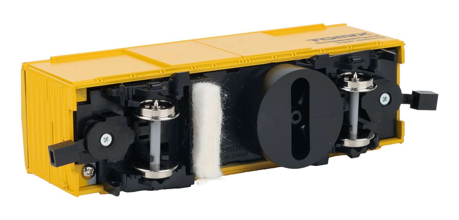 Rail cleaning trolley H0, yellow | Track cleaning cars