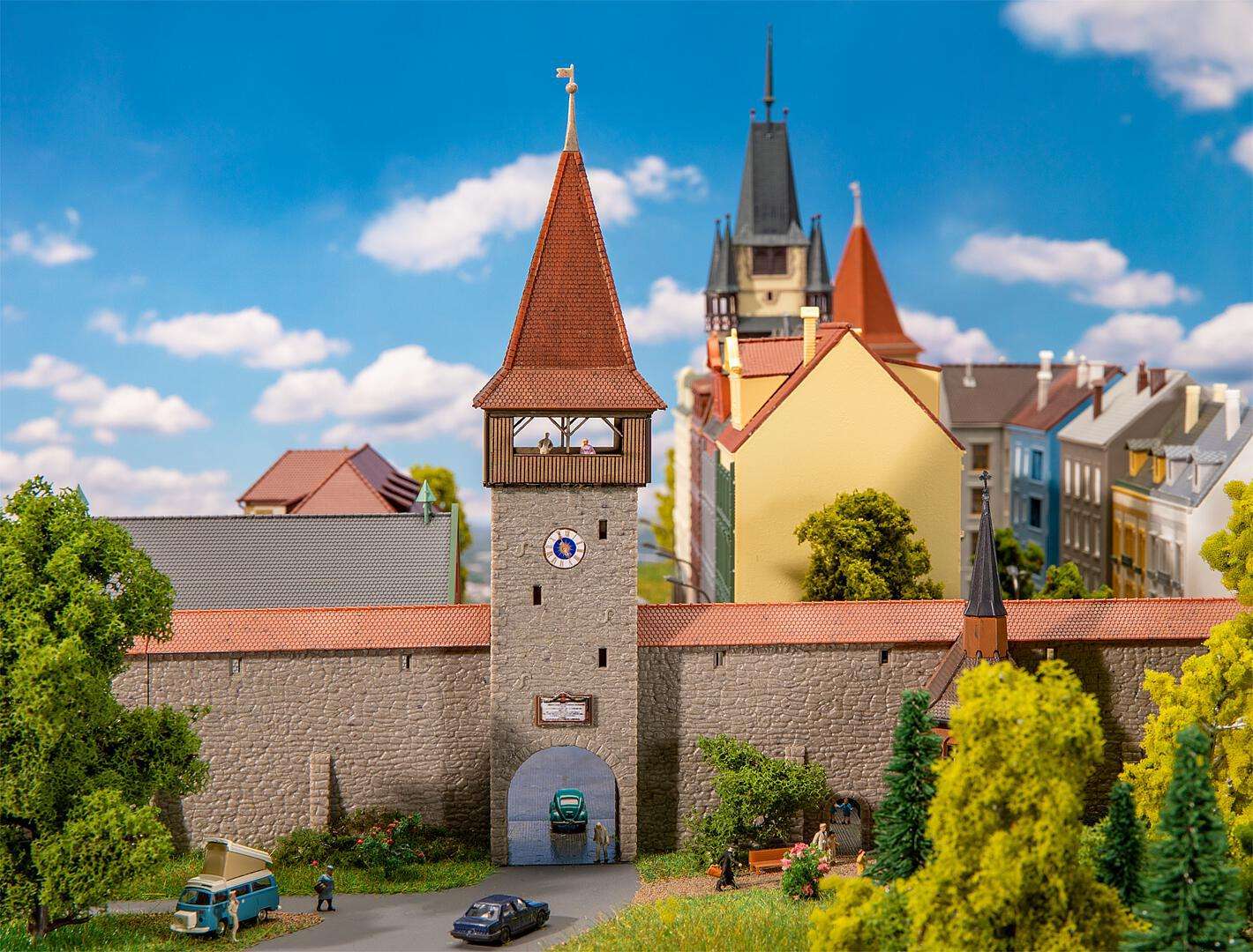 Old town tower with wall