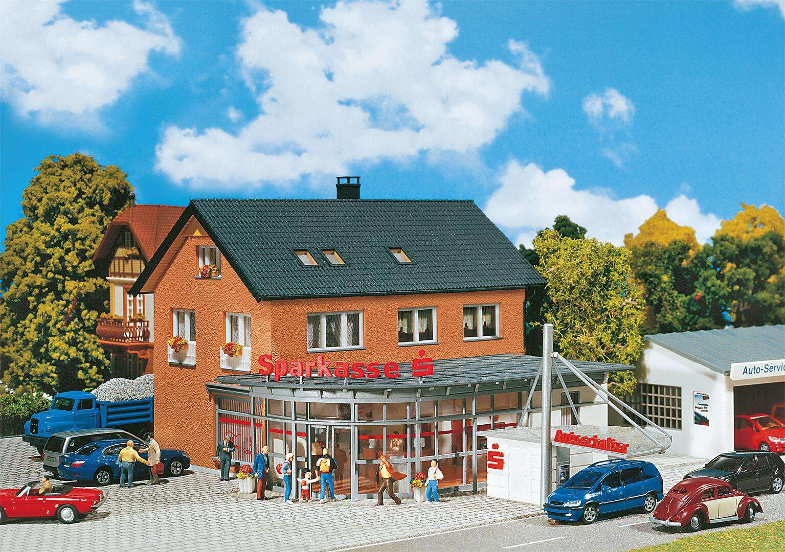Savings bank with a drive-in counter